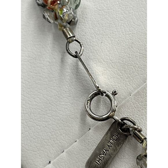 Holly Yashi Haiku Crystal Sterling Silver Crochet Choker Stretch Necklace - Picture 13 of 16